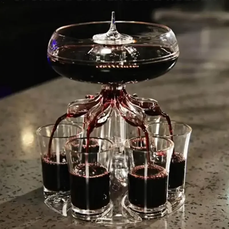 6 Shot Glass Dispenser Wine Whisky Beer Wine Liquor Dispenser Party Games Drinking Tools Glass Dispenser Bar Accessories