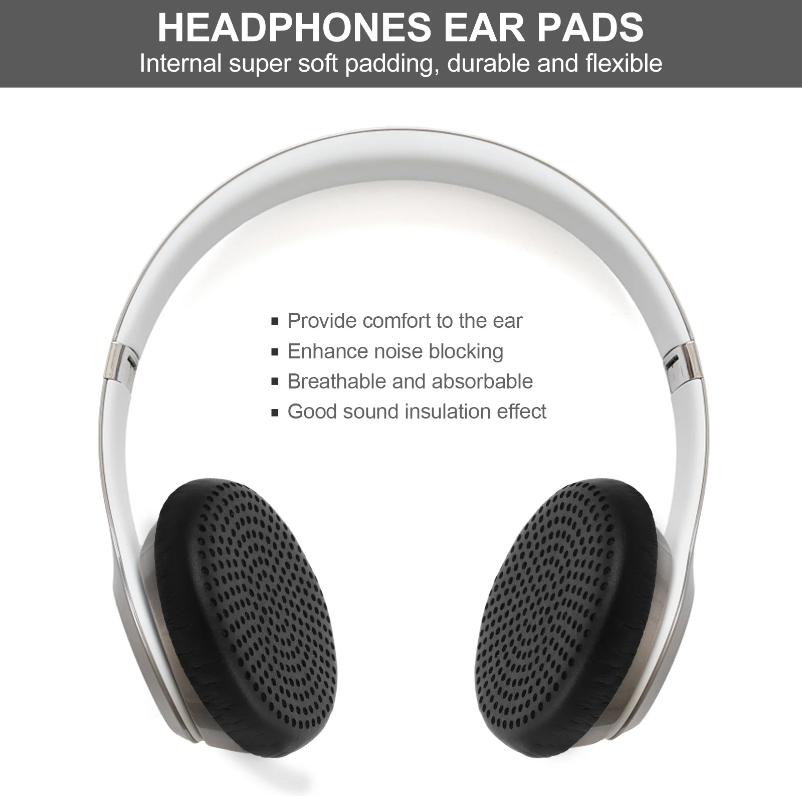 

Pads Earphone Case along with Wireless Headphones Cushion Mat Compatible Black Imitation