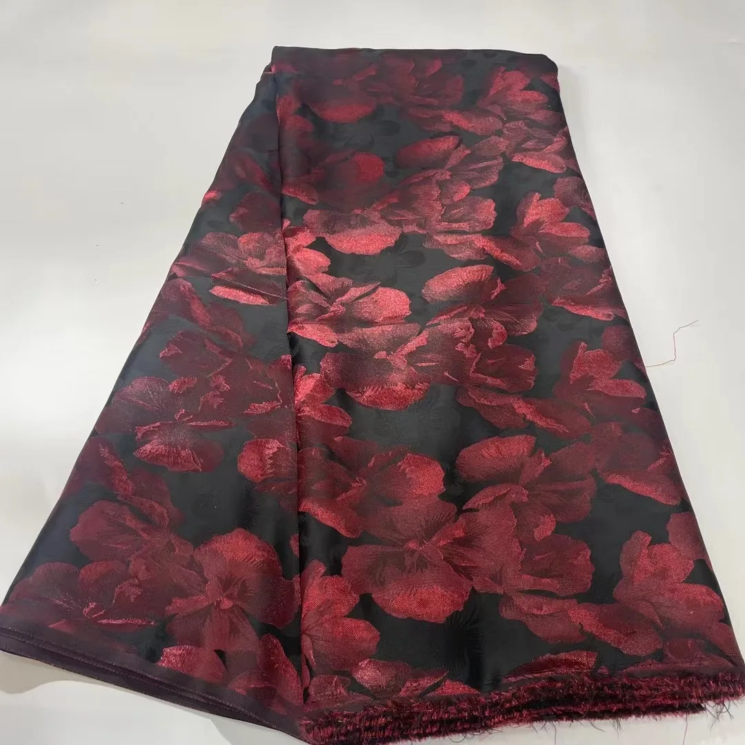 

High Quality Jacquard Flower African Brocade Lace Fabirc Sewing Embroidery Nigreian Material for Women Dress CW61681