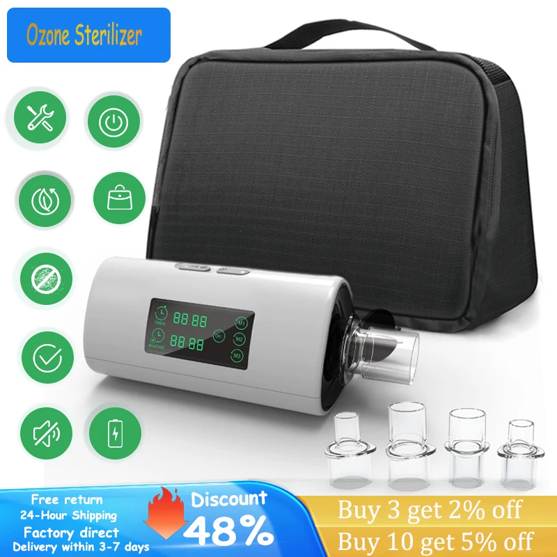 

Portable Ozone Sterilizer Deodorizer CPAP Cleaner 2000mAh Air Filter Respirator Rechargeable Home Mute Timing CPAP Cleaner