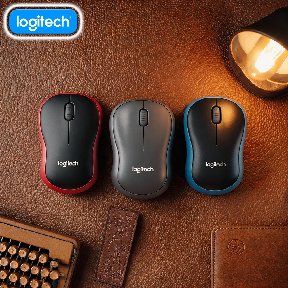 Logitech M185 Travel-Fit Mouse Nano Receiver Plug & Play 10m Range 3 Buttons Soft Scroll Home Work Travel Accessory Tool
