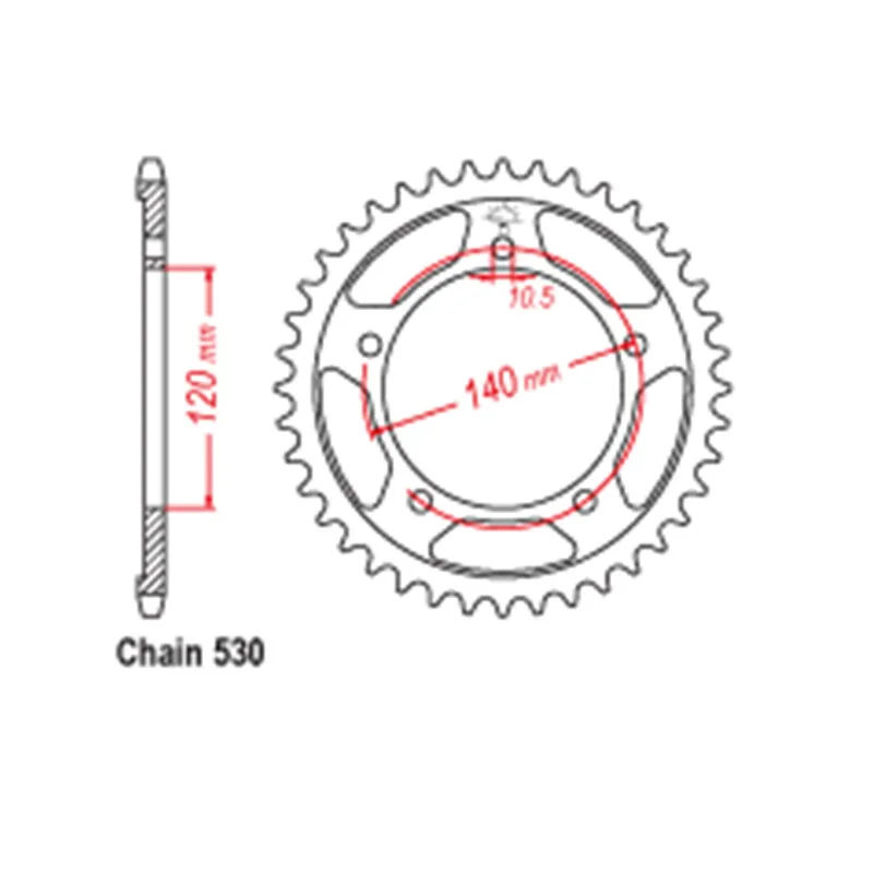 OZOEMPT 530-44T Motorcycle Rear Sprocket Apply to 955i Daytona (March 2001 )  01-02 1050 Tiger  07-14 1050 Tiger SE  09-14