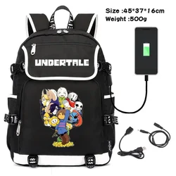 Undertale Papyrus Papyrus Canvas Bolsa De Ombro Escola, Cosplay Mochila, Mochila De Viagem Laptop, Porta USB, Presente