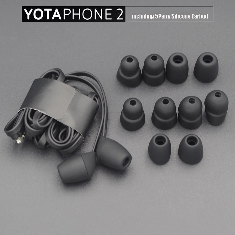 1.15m Original Earphone Headphone MIC Control Cable for YotaPhone 2 3.5mm Aux Headset Cable for Yota with 5Pairs Silicone Earbud