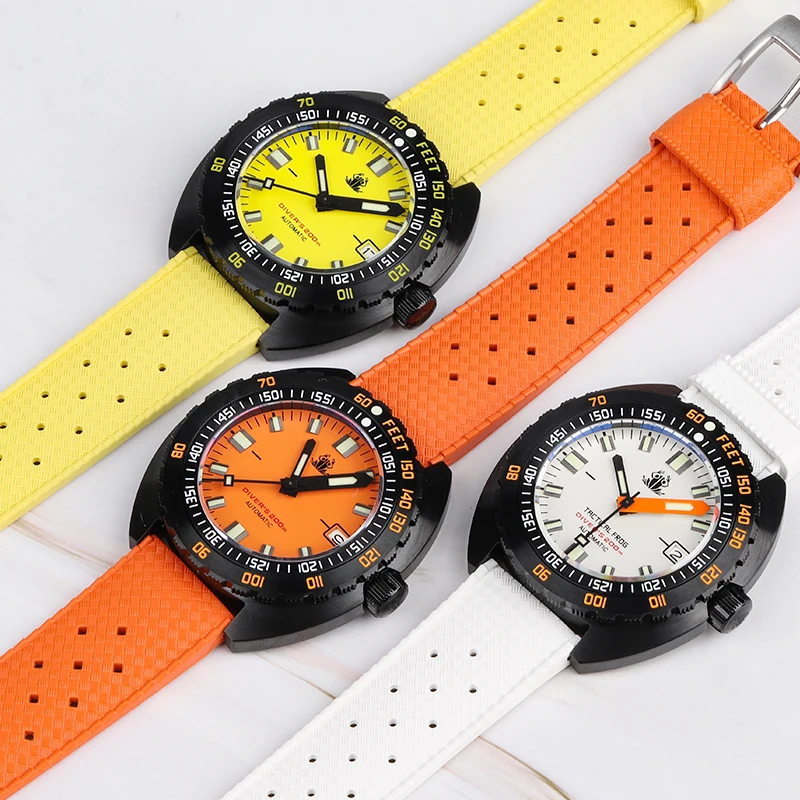 Jam tangan pria taktis Frog PVD SUB 300T Diver jam tangan pria NH35 jam tangan mekanis otomatis kristal safir kedap air 200m gratis ongkos kirim