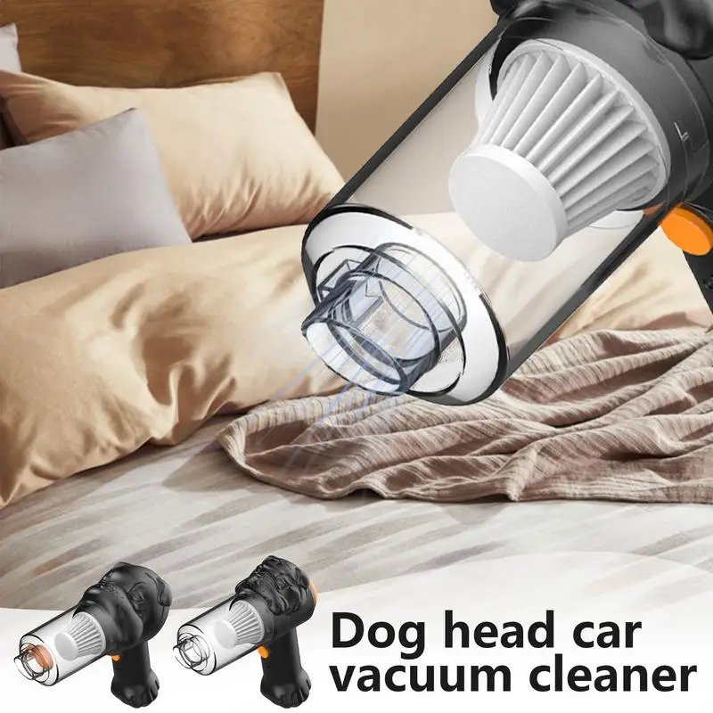 Handheld Vacuum For Pet Hair Portable Rechargeable Dust Cleaner Portable Dog Head Shape Quiet Car Vacuums For Home And Car Use