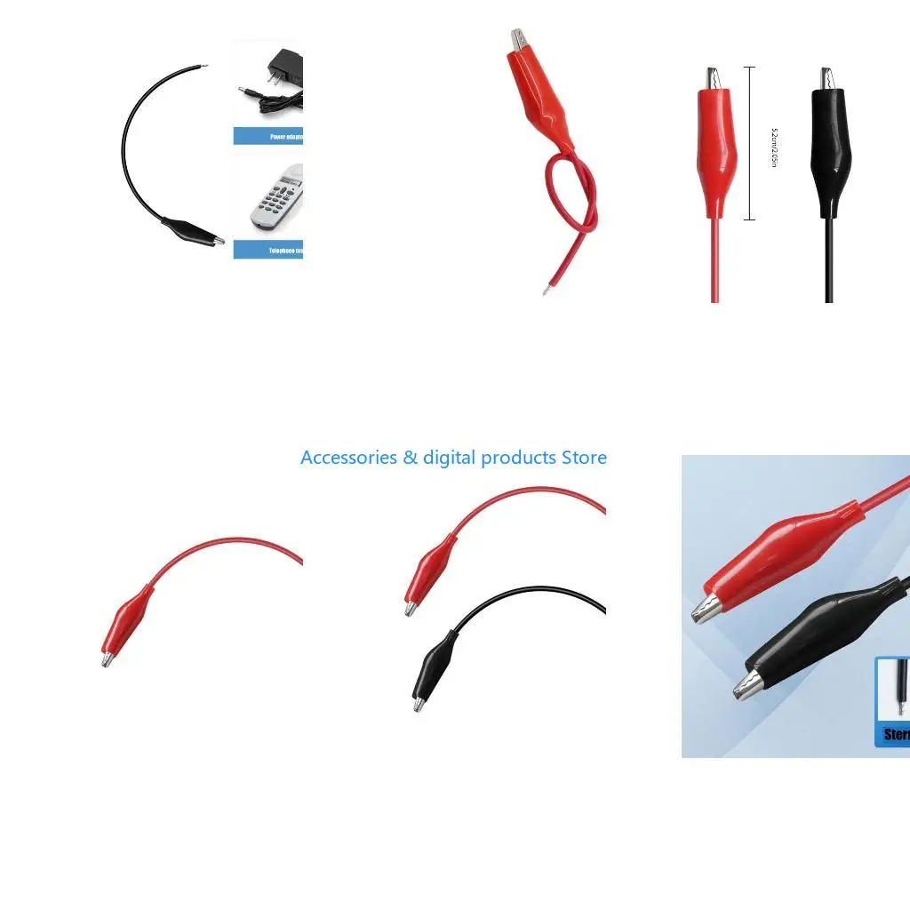 77JD Alligators Clip with Wire Test Cable Alligators Electrical Test for Circuit Connection, Electronic Experiments