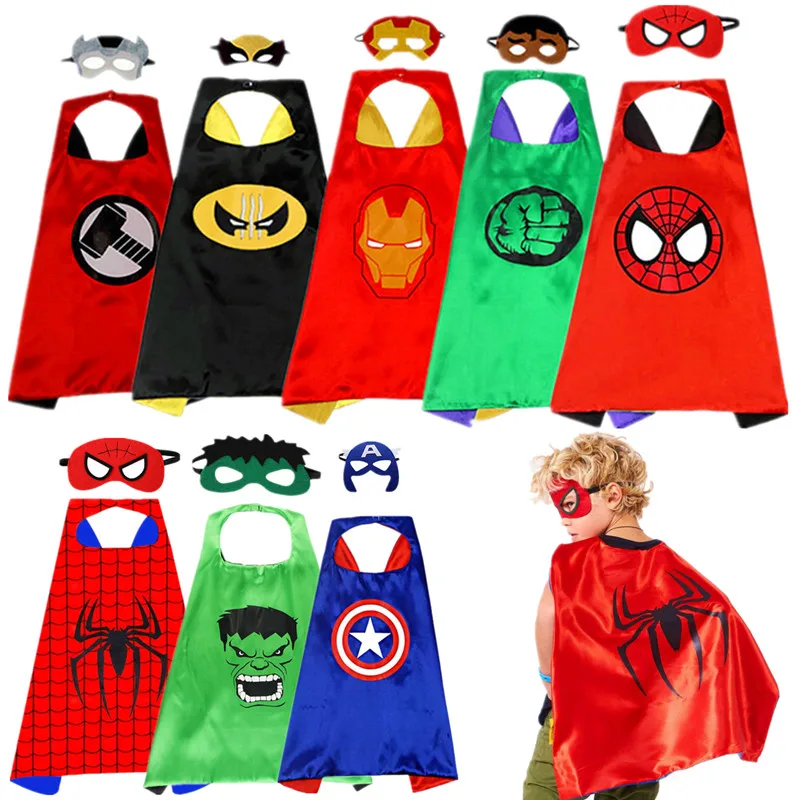 Kids Superhero Capes Set for Boys Peter Parker Cloak Costumes Birthday Party Gifts