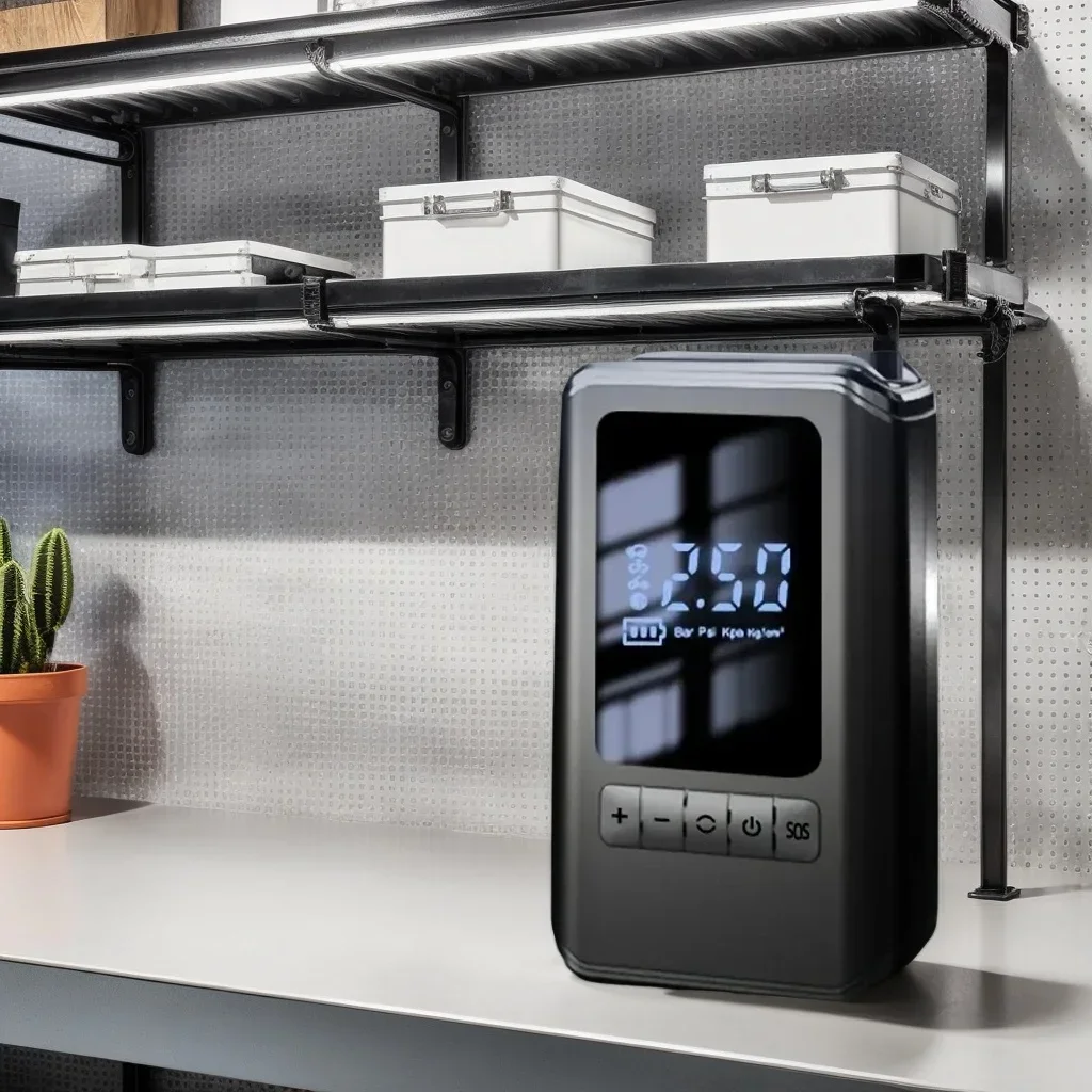 

Car Air Pump Portable Tire Pump - Wireless Rechargeable with LED Emergency Light