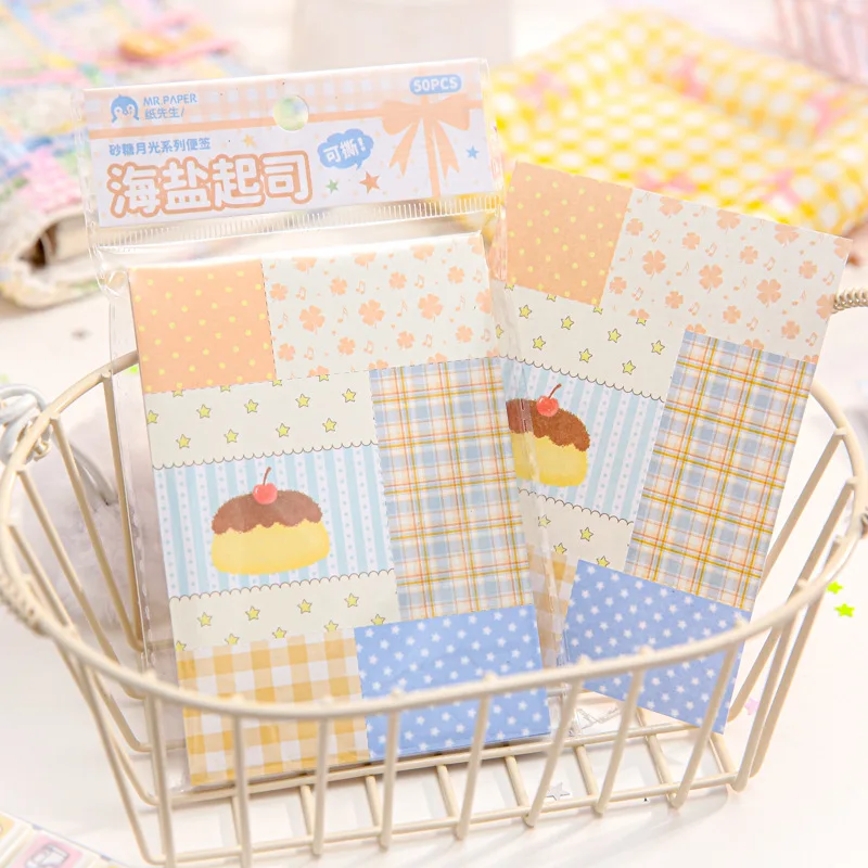 

Tear-off Sticky Notes Korean Illustration Student Convenience Note Record Memo Message Sticky Note Paper Memo Pad Stationery