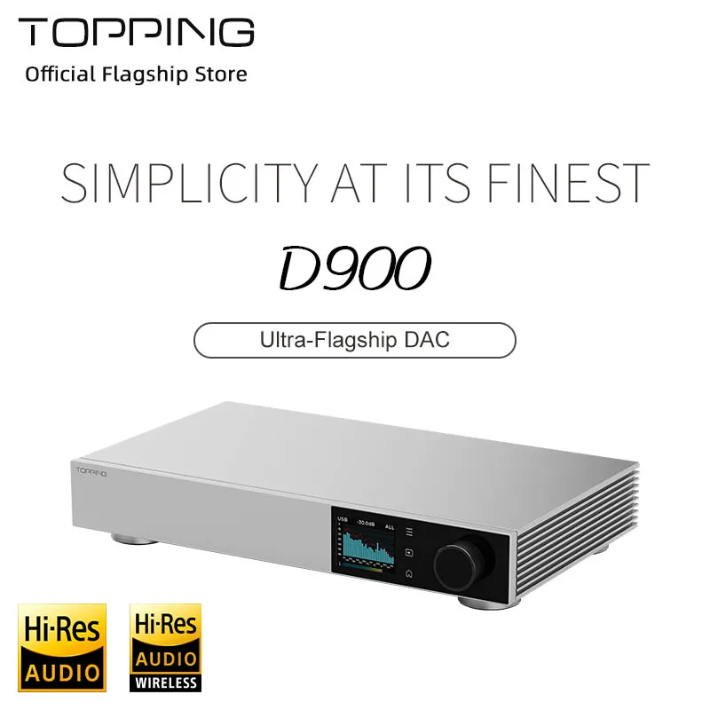 TOPPING D900 Ultra-Flagship DAC Decoder LADC BT5.1 PSRM Independent Preamp Circuit 131dB SNR@1kHz Hi-Res With Remote Control