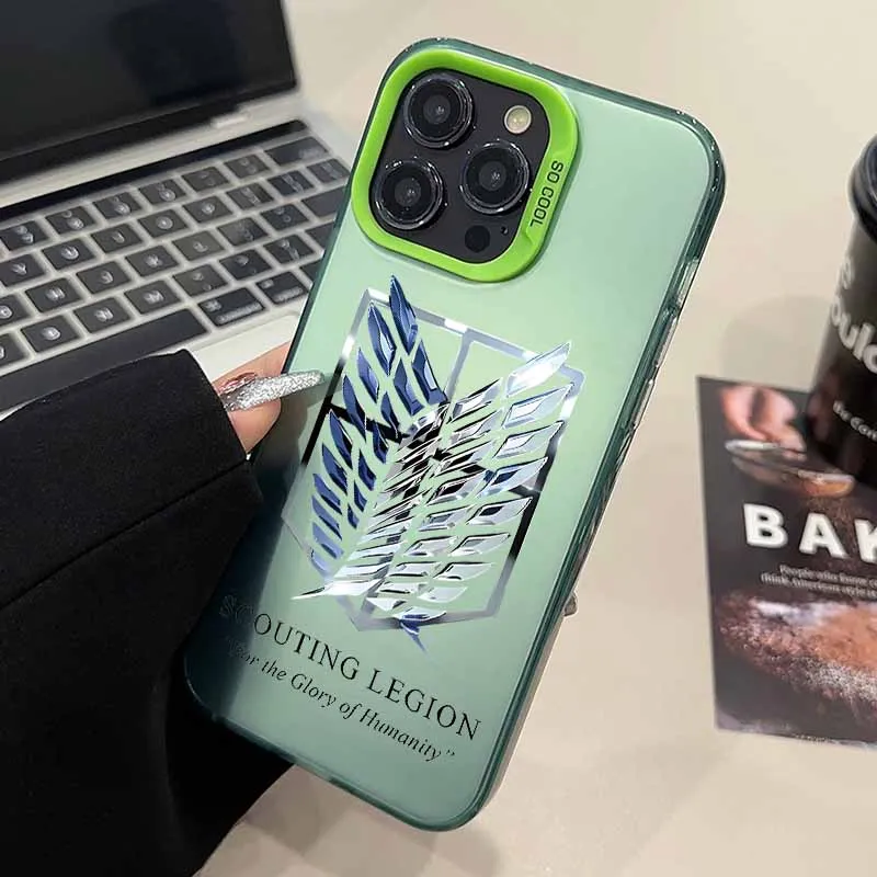 Casing HP Attack on Titan LOGO Untuk Apple iPhone 17 Air 16E 16 15 14 13 12 mini 11 8 7 Pro Max Plus Warna-warni