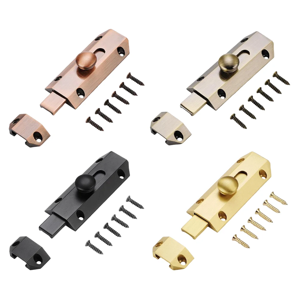 Door Protection Home Security Red Bronze Brass Door Bolt Slide Door Security Multi-layer Polished Finish For Cabinets