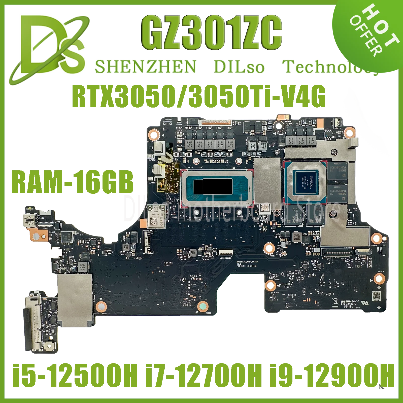 KEFU ASUS 노트북 마더보드, GZ301Z, NR2201Z, GZ301ZC, GZ301ZE, GZ301ZA, i5, i7, i9, RTX3050, RTX3050Ti 또는 UMA RAM-16GB