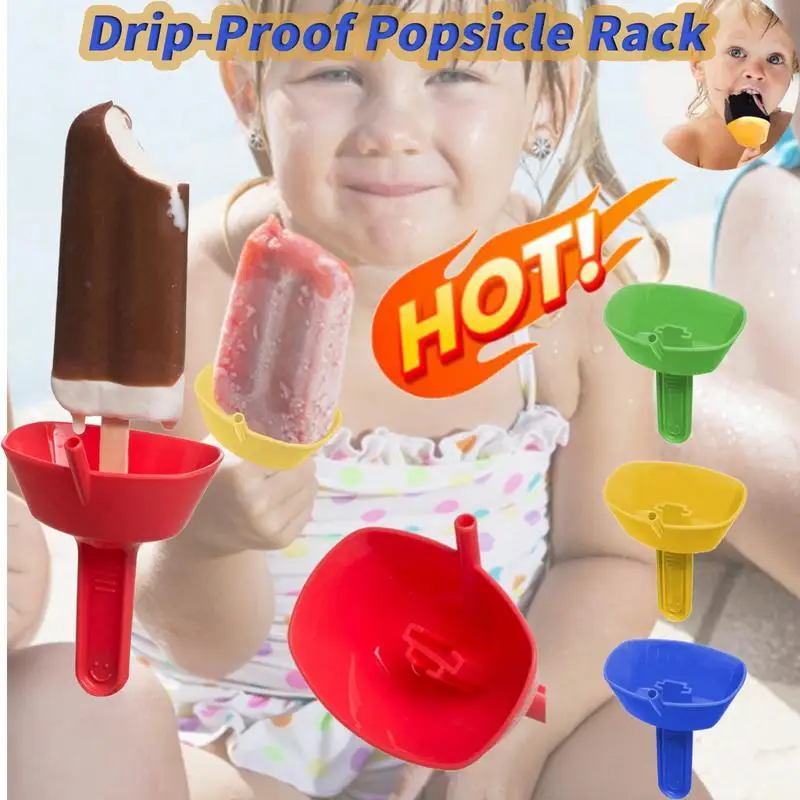 

Drip Proof Popsicle Holder Ice Cream Tools Anti-drip Tray Portable Popsicle Protectors Kids Home Necessity Popsicle Ice Holder