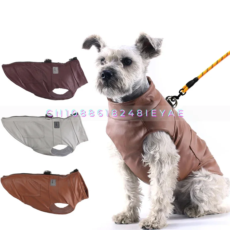 

Autumn and Winter Leather Pet Jacket Small-large Dog Clothes Schnauzer Shiba Doberman Clothes Dogs Accesorios Ropa Para Perro