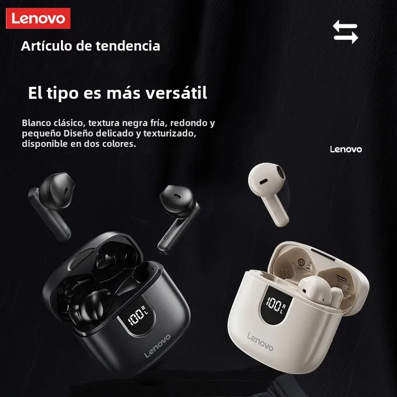 LenovoEA120-auriculares inalámbricos, cascos con Bluetooth 5,4, decodificación de modo Dual, pantalla Digital, calidad de sonido HIFI, auténticos