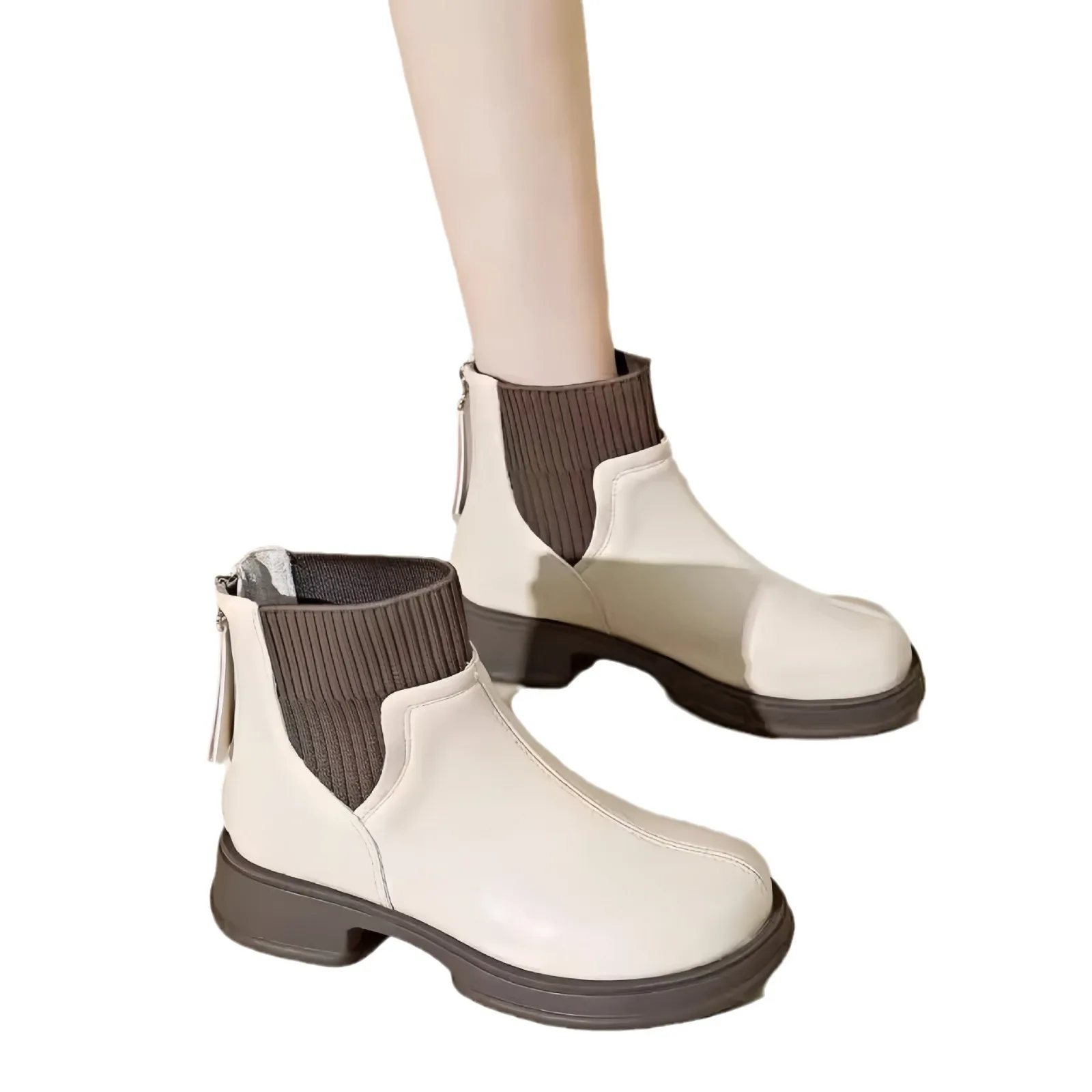 

Women 2025 New Style Spring and Autumn British Style Short Boots for Women Sock Boots Slim Boots