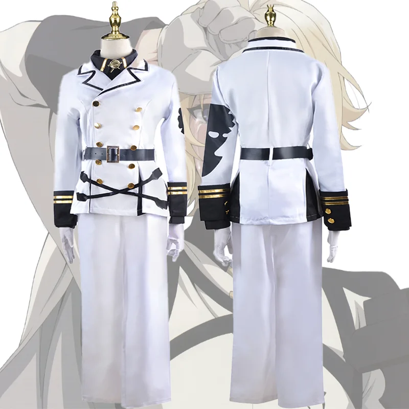 Costume de cosplay Anime Seraph of The End pour hommes, perruque Everak, chaussures, olympiques de fête de carnaval, ply play, ata, kaela, Hyakuya, uniforme