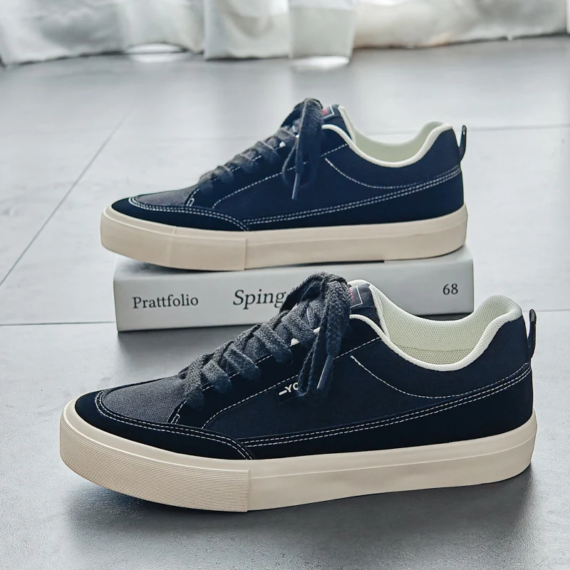 أحذية رجالية جديدة لعام 2025 أحذية تزلج خريفية بنعل سميك أحذية خبز غير رسمية متعددة الاستخدامات النسخة الكورية أحذية رياضية عصرية