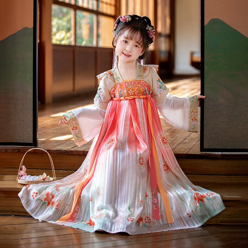 

Han Fu Girls New Embroidered Tang Suit Super Fairy Dress Han Costume