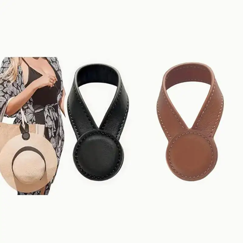 Pu Leather Hat Clip-Portable Wall-Mounted Bag Hanger for Hats,Secure Magnetic losure, Durable,Stylish Design for Handbags