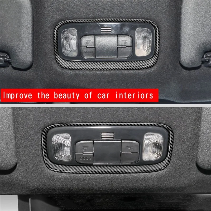 Car Carbon Fiber Reading Light Frame Panel Decorative Cover Stickers for Toyota YARIS/YARIS CROSS/GR YARIS 2020-2023