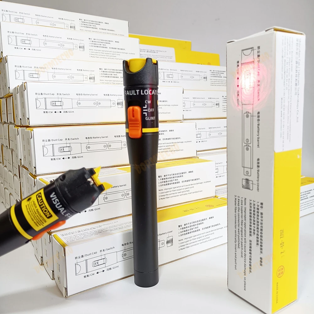 Rot Licht Stift Optische 2 stücke 10mw Fiber Fault Locator Optische Starke Lichtquelle 10Km Fiber Optic Test beleuchtung Stift VFL FTTH