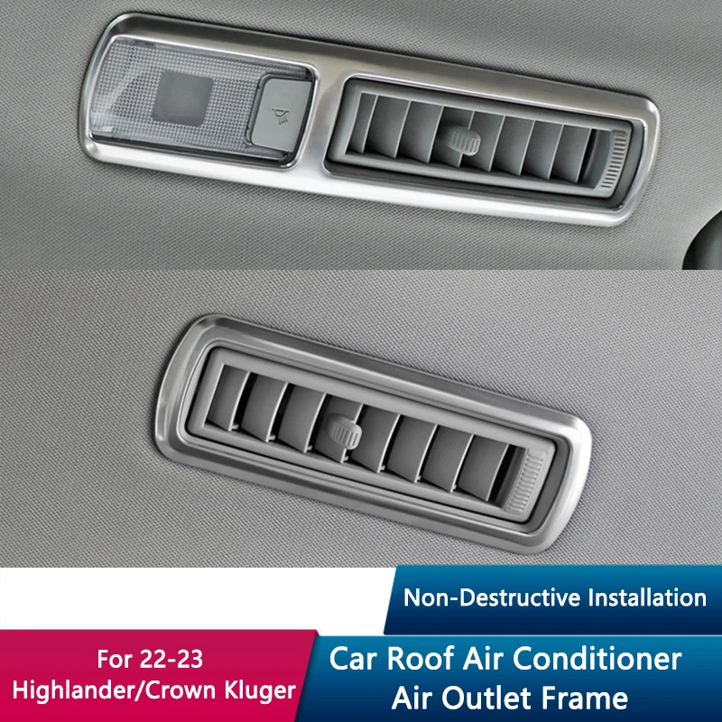 

Car Roof Air Conditioning Outlet Decorative Frame Sticker For 2022-23 Highlander/Crown Kluger Rear Exhaust Port Patch Auto Trim