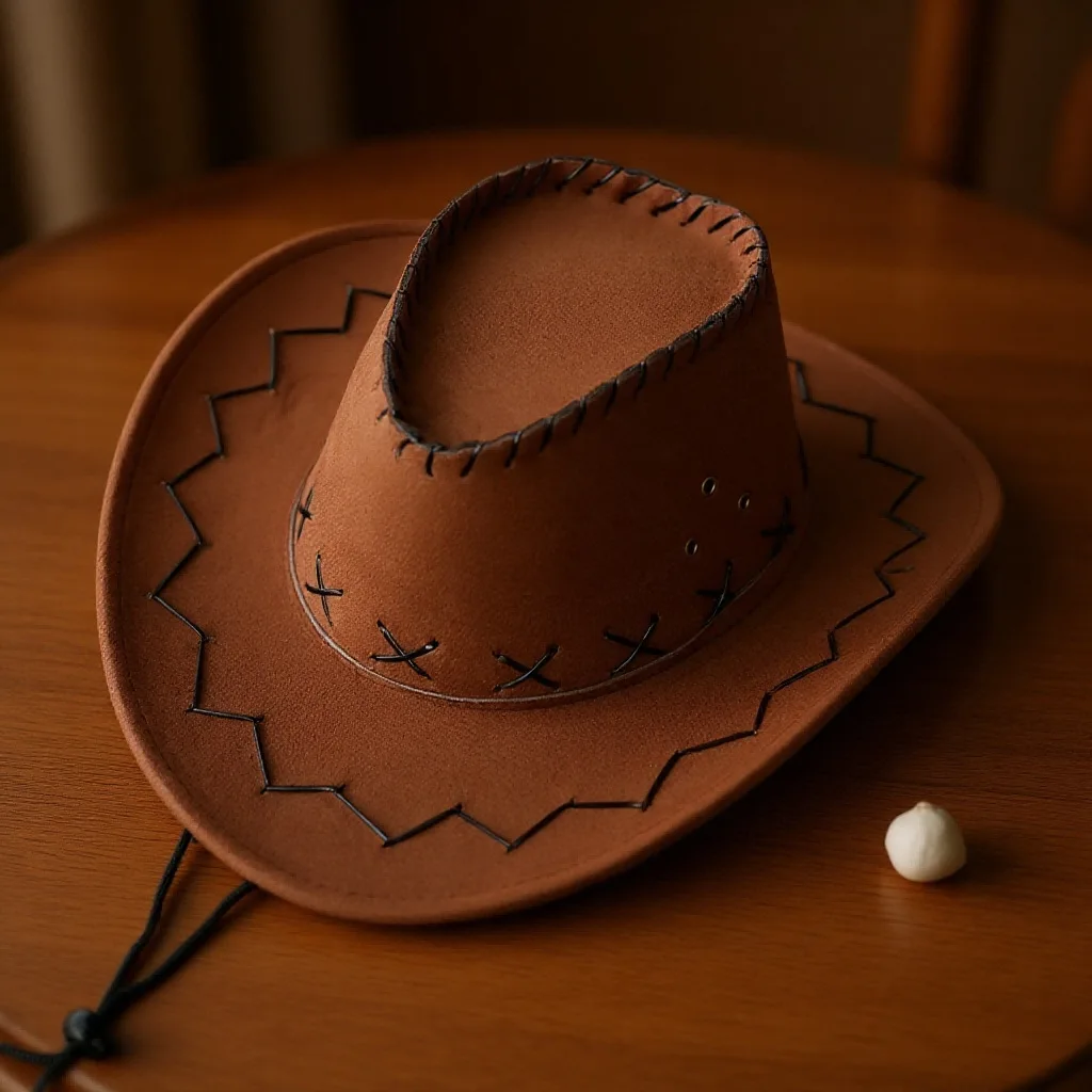 Western Cowboyhut für Kinder, Kunstleder, Wildleder, breite Krempe, Cowgirl-Jazz-Mütze, Retro-Sombrero-Kappen, Cosplay-Party-Kostüm-Requisiten – Detail 9