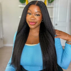 15A Kinky Straight Human Hair Bundles With 13X4 Frontal Brazilian Yaki Straight Bundles With Lace Closure Bundles With Frontal