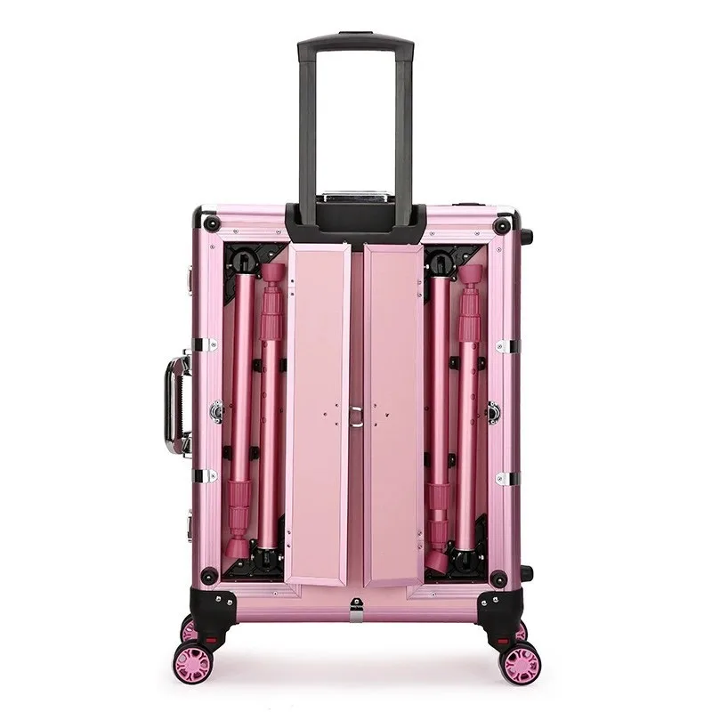 Professional makeup artist bridal makeup case trolley with bluetooth music LED bracket toolbox large capacity