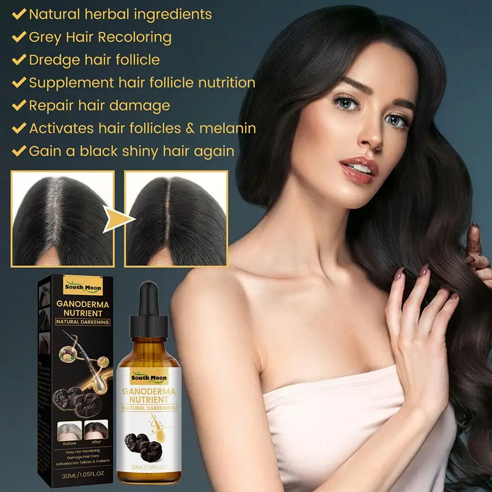 Serum perawatan rambut abu-abu putih Pria Wanita, 5 buah Serum perawatan rambut putih ke hitam warna alami memperbaiki produk Anti rontok Perawatan Rambut