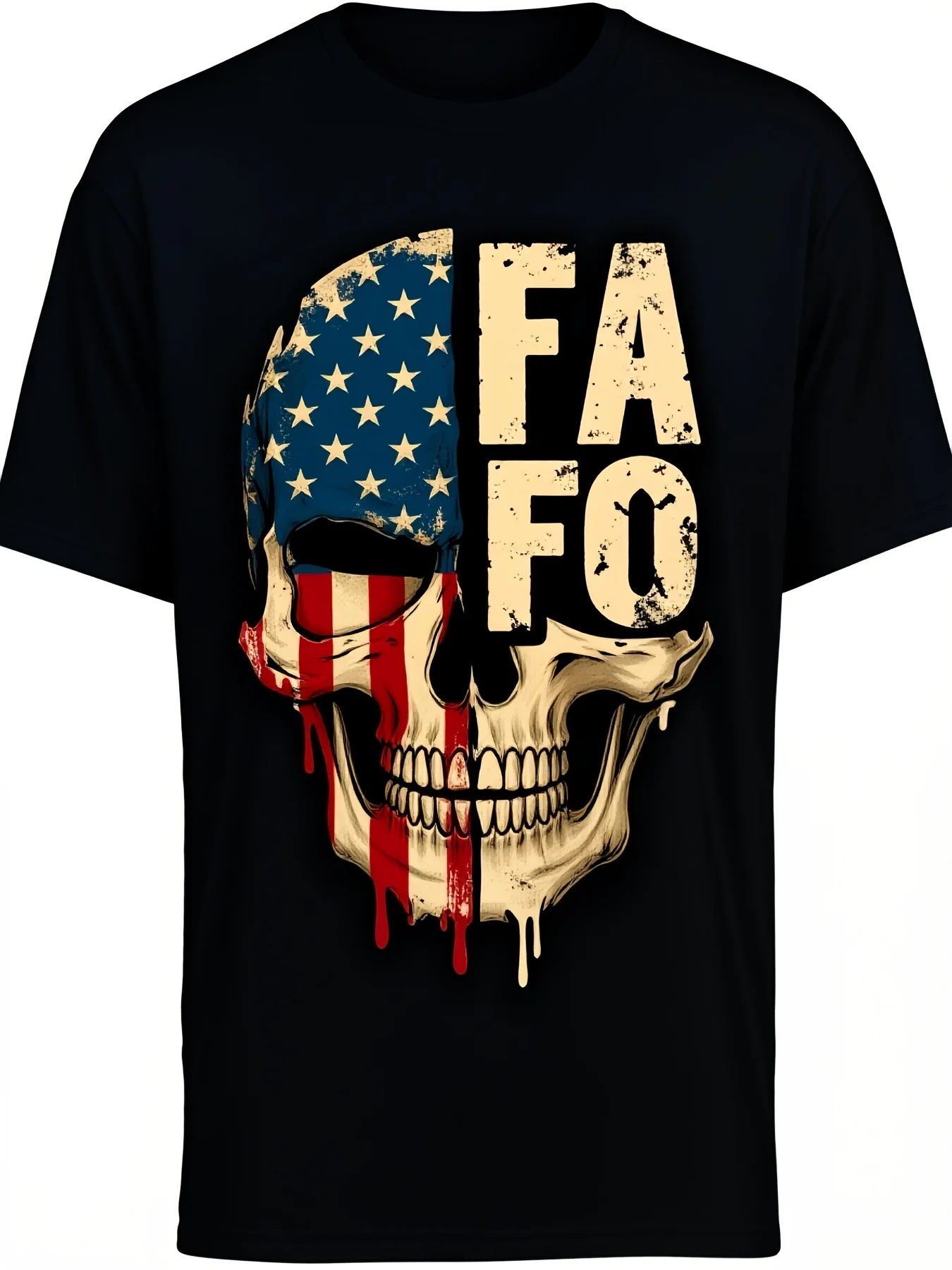 FAFO Skull T ShirtSame Style for Men and Unisex 2025 Summer Shortsleeved Printed Tshirt Pure 4pure Cotton Breathable Sweat-wicking and Soft Suitable for Daily Commutes Lounging at Home and Casual Wear.