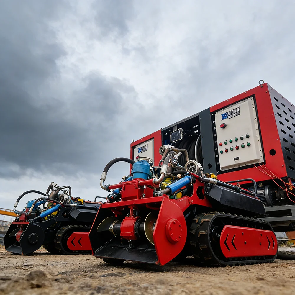Water Proof Rubber Tracked Underwater Dredging Robot Full Set Rubber Tracked Chassis Walking