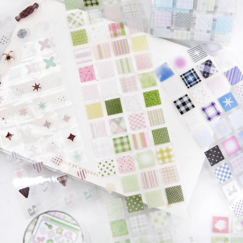 Journal GO 6x200cm Nature Grid Tape Sticker for Collage Junk Journal Scrapbook diy Square Planner Diary Masking Tape