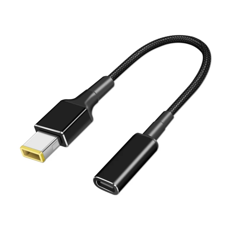 Laptop Power Fast Charger Supply Adapter PD 100W 5A 20V Connector Female Type-C To DC Male Jack Plug Cable For Lenovo/HP/DELL