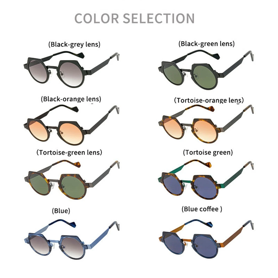 Vintage Punk Personalized Sunglasses para Men e Women, Small Round Frame Sun Glasses, Hand Made Acetate Frame, High Quality