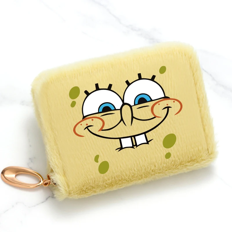 

SpongeBobs Wallet for Women Kawaii Expression Clutch Bag Girls School Coin Purse Travel ID Card Holder Pocketbook Kids Gift New