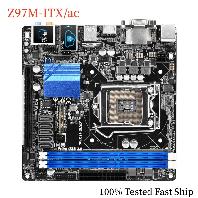 For Asrock Z97M-ITX/ac Motherboard Z97 LGA 1150 DDR3 Mainboard 100% Tested Fast Ship