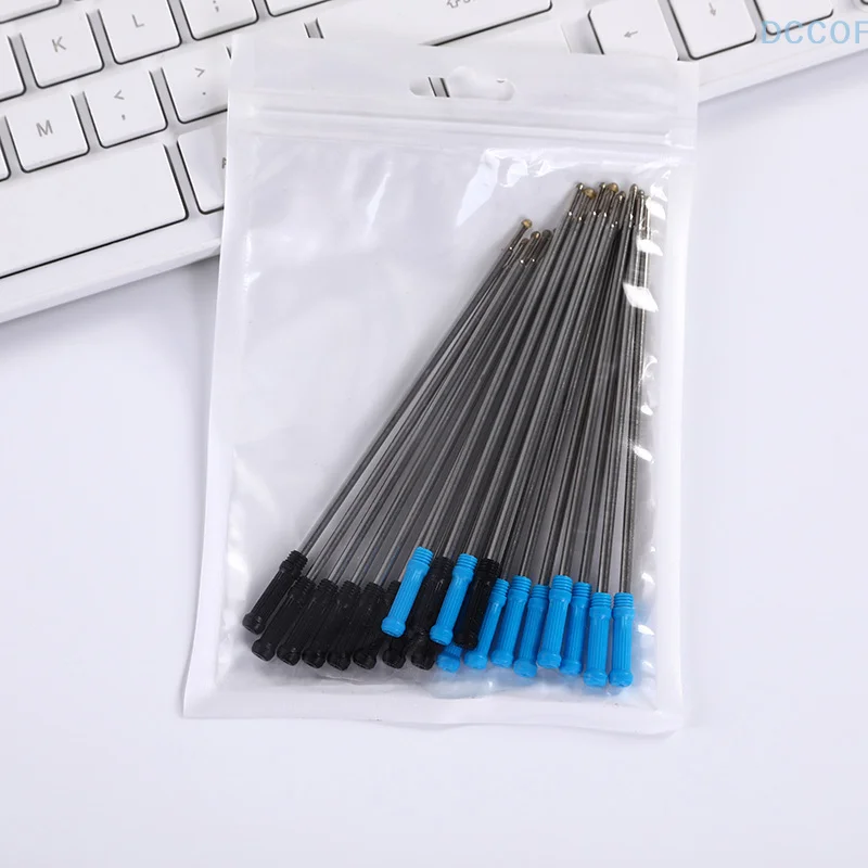 10 Pcs/lot Rotating Metal Pen Refill Special Ballpoint Pen Refill Rod Cartridge Core Ink Recharge Black Blue Ink 11.6cm