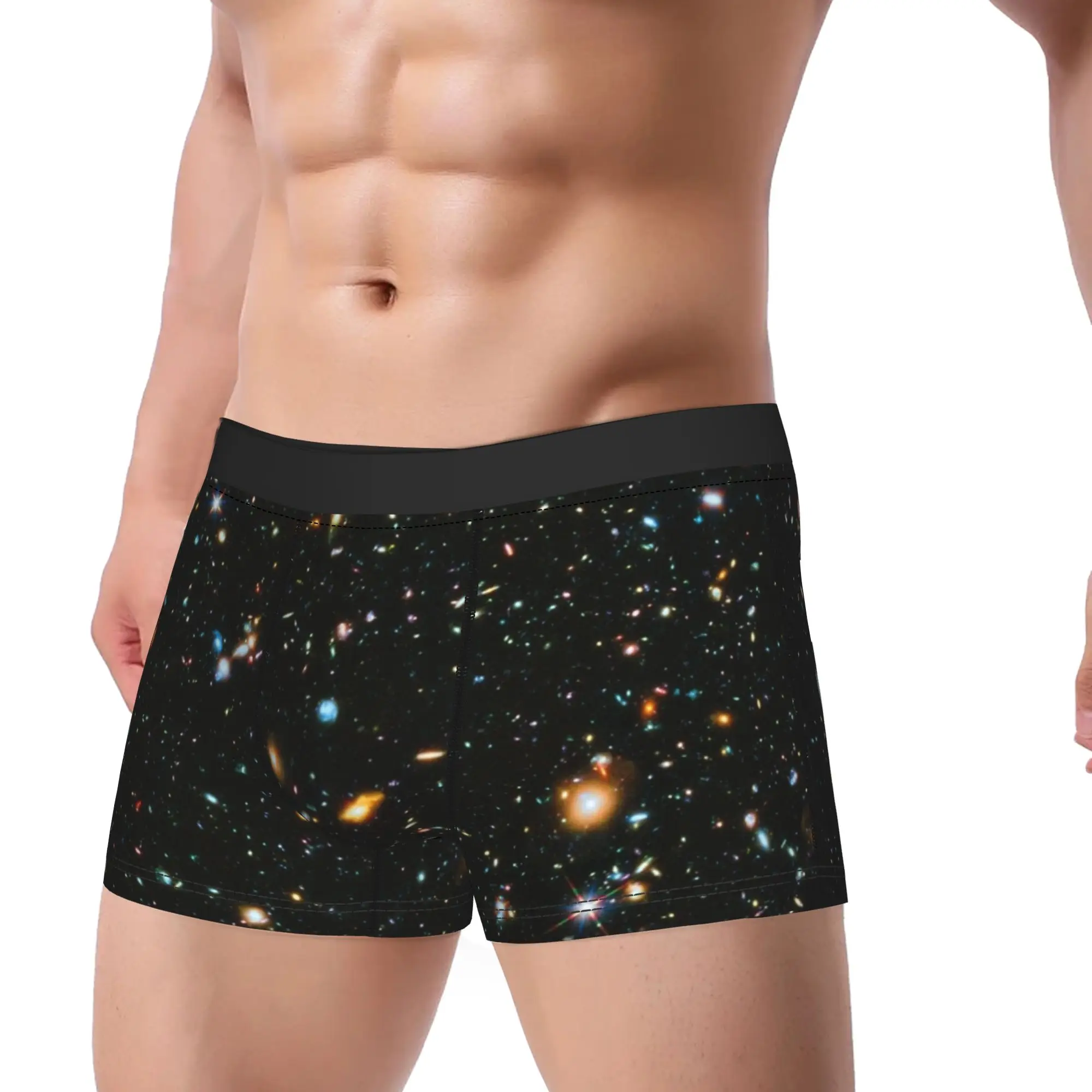 Hubble Extreme Deep Field Underwear  Men Underpants Pattern Funny Boxer Shorts High Quality Boxer Brief Plus Size 2XL