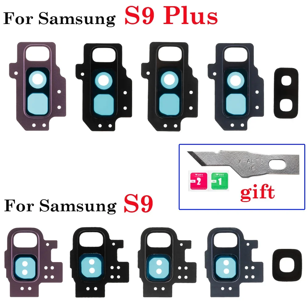 1set Back Camera Glass Lens For Samsung Galaxy S5 S7 edge S8 S9 PLUS Camera Lens Frame Holder Replacement Parts