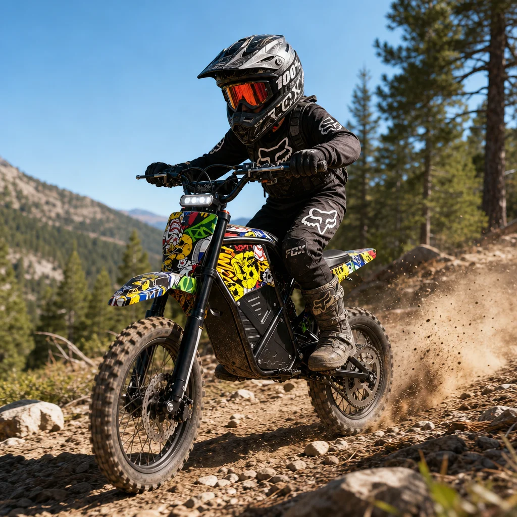 All‑Terrain Electric Dirt Bike for Adults | 3000W Peak 38MPH 48V 20.8Ah Lithium Battery Dual Disc Brake Off‑Road E Motorcycle