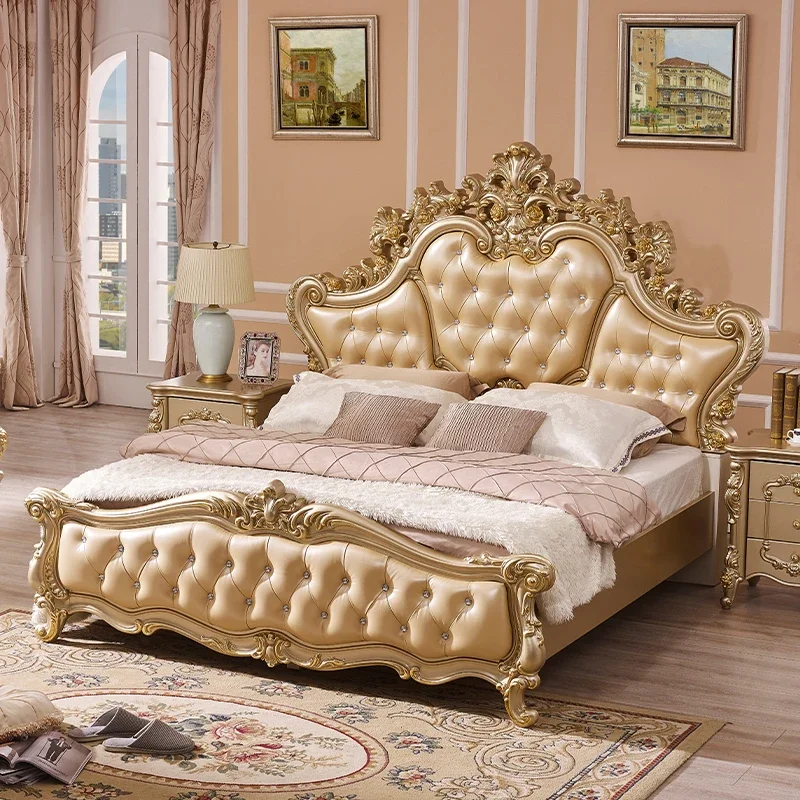 European modern Bed Luxury Minimalistic Storage Double Bed upholstery Queen Size somieres y marcos de camabedroom Furniture