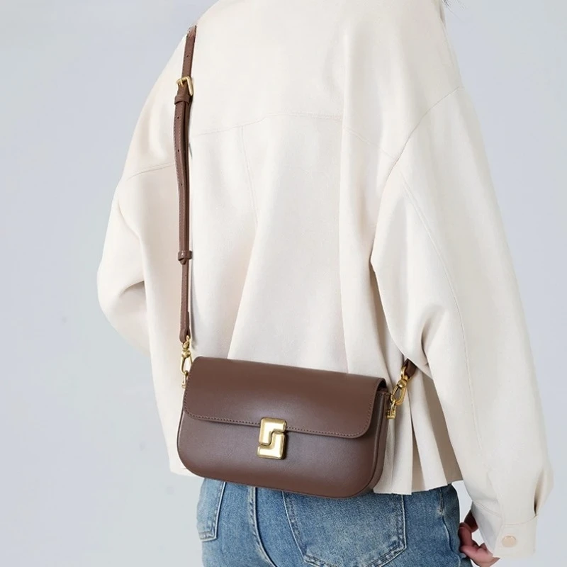 Genuine leather woman bag small square shoulder bag Handbags ladies crossbody bags luxury designer minimalism bag tofu bag