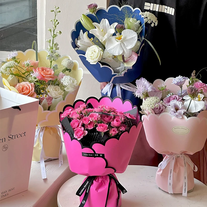5pcs Petal Flower Wrapping Paper Rose Valentine's Day Wedding Gift Packing DIY Bouquet Gift Packing Material For Birthday Party