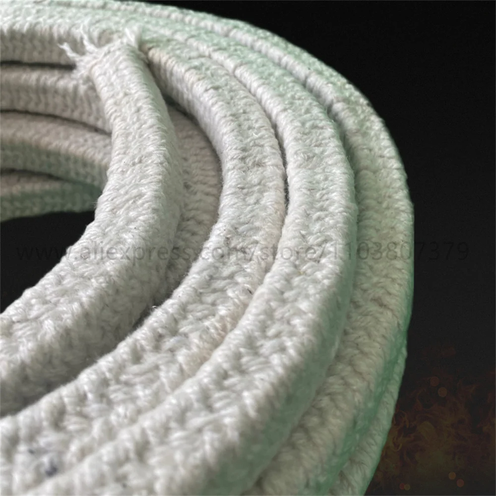 High Temperature Resistant Corrosion Resistant Wear Ceramic Fiber Braided Rope Sealing Strip For Furnace Door 12/14/16/18/20mm