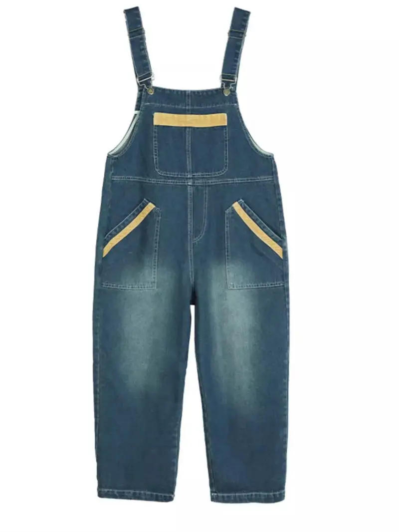 Tuta di Jeans in Denim abbinata al colore per il tempo libero per le donne 2024 primavera estate pantaloni larghi e sottili alla moda K980