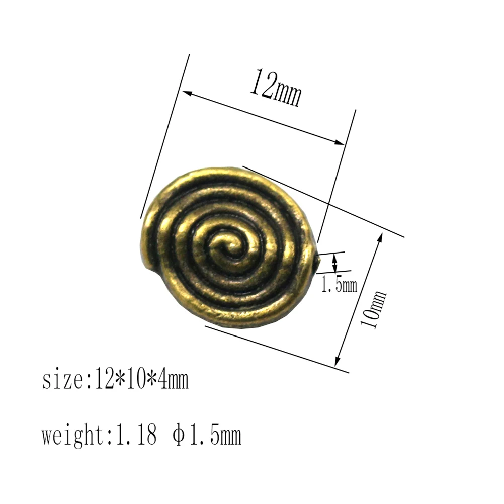 

50pcs Alloy Pendant Charms Maze Shape Beads Jewelry Making Accessories For Bracelet Earrings Necklace Diy Craft Bronze Durable